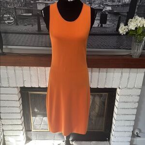 House of Harlow 1960 women dress Orange Large Stretch Knit Knee Length Sexy